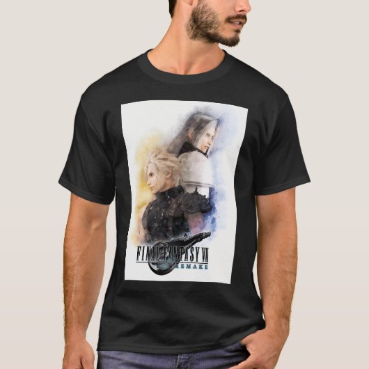 雨雲と海苔の水彩ポートレート Tシャツ (正面)