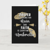 雨雲の傘の天気雨滴の雨の贈り物 カード (黄色い花)