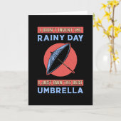 雨雲の傘の雨天雨のギフト カード (黄色い花)