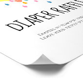 雨雲の女の子おむつラッフルサイン ポスター (角)