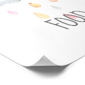 雨雲の女の子の赤ちゃんシャワー食品テーブルサイン ポスター (角)