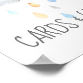 雨雲の男の子の赤ちゃんシャワーカードとギフトサイン ポスター (角)