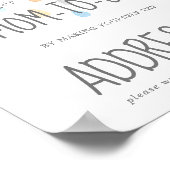 雨雲の男の子シャワー住所の封筒の看板 ポスター (角)