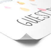 雨雲ガールベビーシャワーゲストブックサイン ポスター (角)