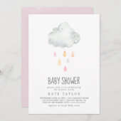 雨雲ガールベビーシャワー 招待状 (正面/裏面)
