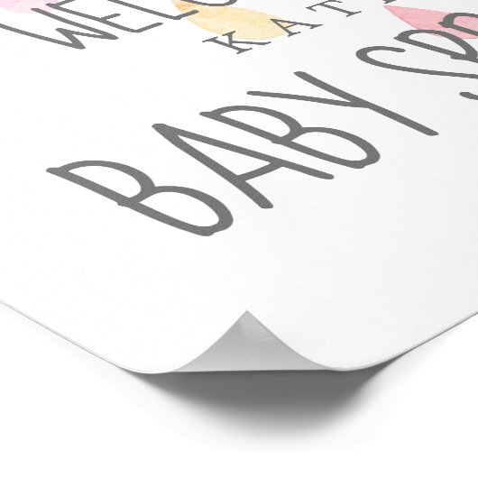 雨雲ガールベビー散水ウェルカムポスター ポスター (角)