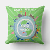 雨雲ハローワールドアレカスタムンカラー枕 クッション (正面)