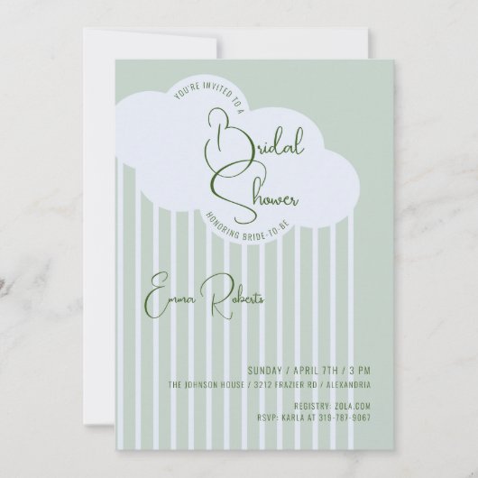 雨雲ブライダルシャワーへの招待 招待状 (正面)