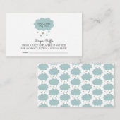 雨雲ブルーベビーシャワーおむつラッフルエンクロサー エンクロージャーカード (正面/裏面)