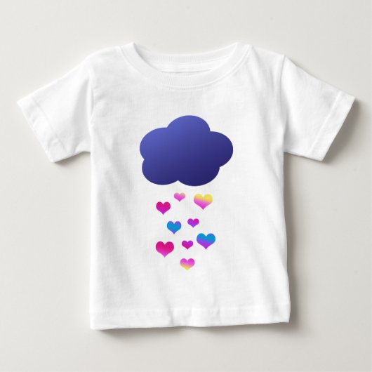 雨雲及び落ちるハート ベビーTシャツ (正面)