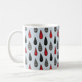 雨風変わり滴インクパターン赤黒 コーヒーマグカップ