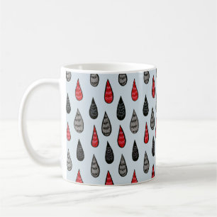 雨風変わり滴インクパターン赤黒 コーヒーマグカップ