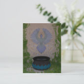 雨鳥ミックスメディアアート ポストカード (スタンド正面)