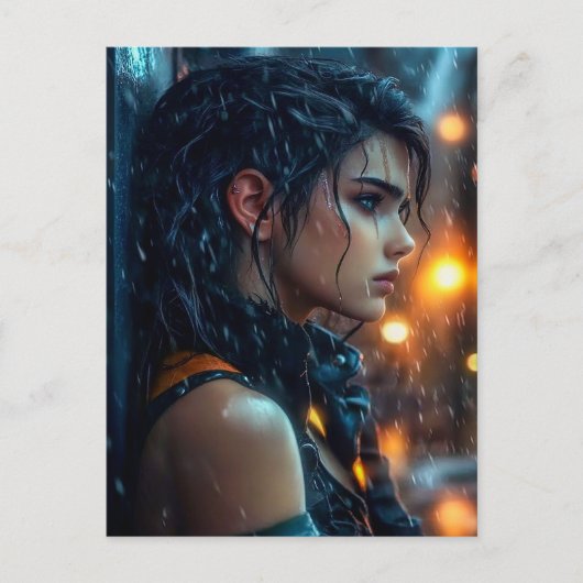 雨10代のの中 ポストカード (正面)