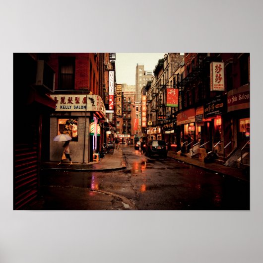 雨 – チャイナタウン – ニューヨーク ポスター (正面)