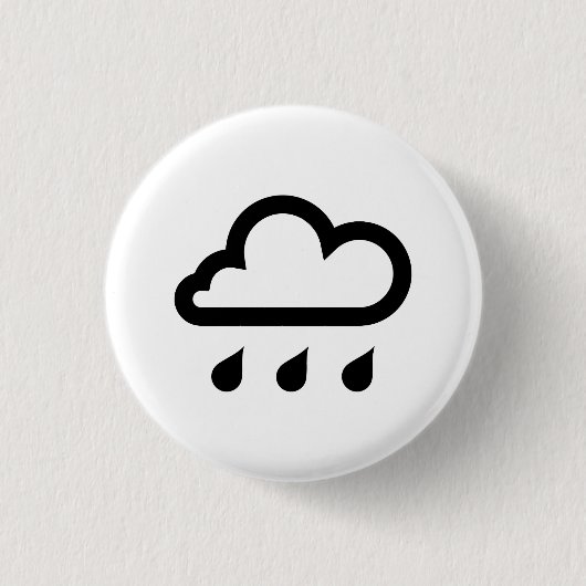 「雨」ピクトグラムボタン 缶バッジ (正面)