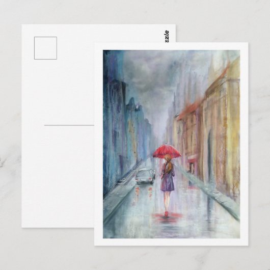 雨 ポストカード (正面/裏面)