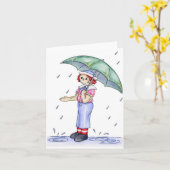 雨-メッセージカード カード (黄色い花)