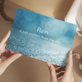 雨、空からの紙吹雪-感動的引用文 ポストカード