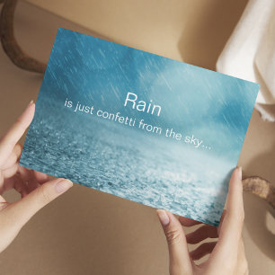 雨、空からの紙吹雪-感動的引用文 ポストカード