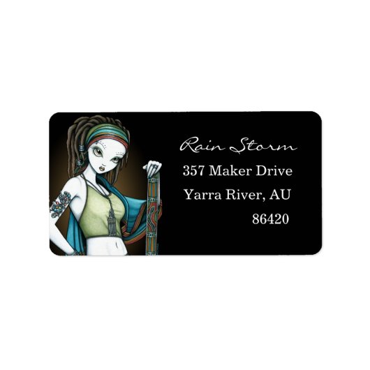 "雨"部族ドレッドロックレインメーカー先住民妖精 ラベル (正面)