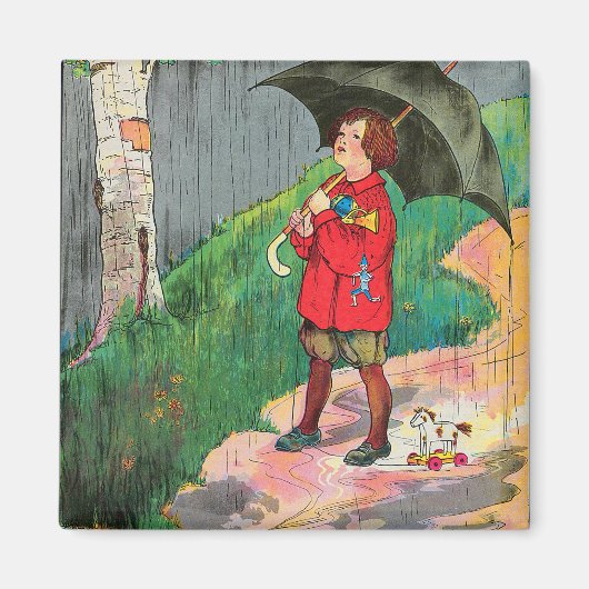 雨，雨，行遠くにく – マザーグース子供部屋韻 マグネット (正面)