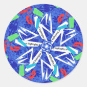 雪с片を積む ラウンドシール (正面)