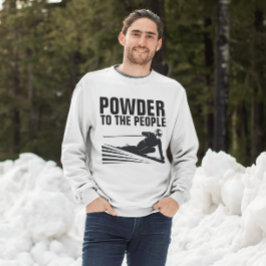 雪おもしろいのTシャツ、人々へのパウダー Tシャツ