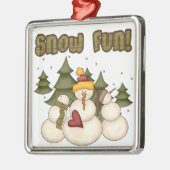 雪おもしろいオーナメント メタルオーナメント (左)