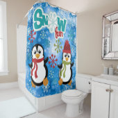 雪おもしろいペンギン シャワーカーテン (インサイチュ)