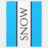 雪おもしろいワイドはっきりしたブライトスカイブルー白ストライプ フリースブランケット (正面)