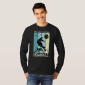 雪おもしろい板T型ダウンヒルウィンタースポーツL Tシャツ (正面フル)