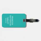 雪おもしろい盤 |ティール(緑がかった色)ウィンタースポーツ旅行 ラゲッジタグ (裏面横)