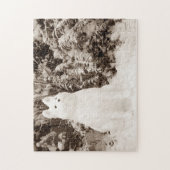 雪おもしろい秋田雪だるま写真クリスマス ジグソーパズル (縦)