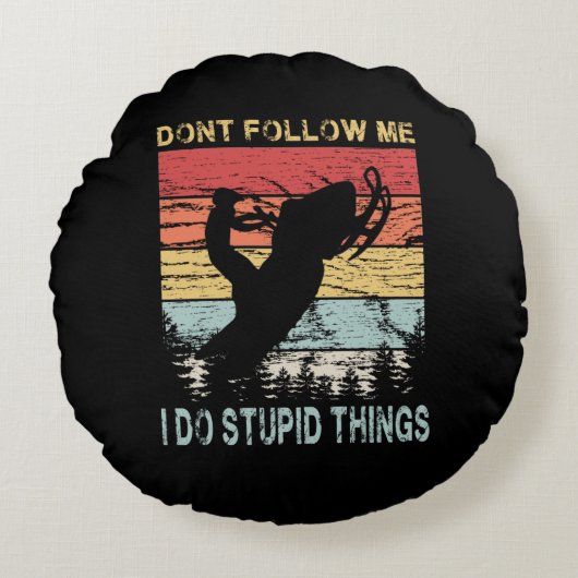 雪おもしろい積み ラウンドクッション (正面)