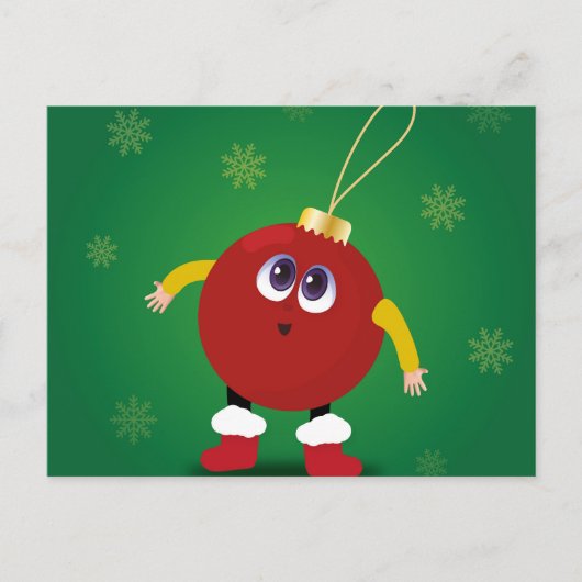 雪おもしろい結晶のかわいいクリスマスの飾り ポストカード (正面)