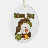 雪おもしろい雪だるまオーナメント セラミックオーナメント (右)