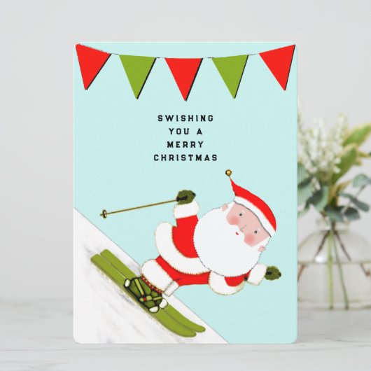 雪おもしろい雪のクリスマス シーズンカード (スタンド正面)