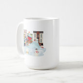 雪おもしろい雪雪だるま コーヒーマグカップ (正面左)