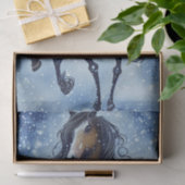 雪お洒落の冬の美しい馬 薄葉紙 (ギフト)