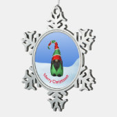 雪お洒落の日の格言 スノーフレークピューターオーナメント (右)