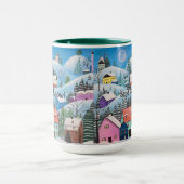 雪お洒落を送る冬の風景 マグカップ (中央)