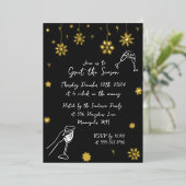 雪お洒落クリスマスホリデーウィンターパーティー 箔招待状 (立ち正面)