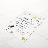 雪お洒落クリスマスホリデーウィンターパーティー 箔招待状 (回転した状態)