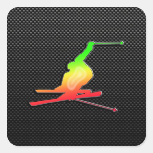 雪お洒落スキー スクエアシール (正面)