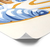 雪お洒落塔のある冬の村 ポスター (角)