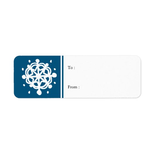 雪お洒落片ギフト ラベル (正面)