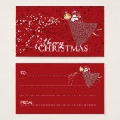 雪お洒落片クリスマスフェアリーギフトラベル (正面&裏面)