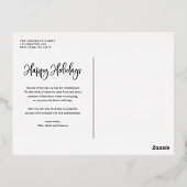 雪お洒落片ハッピーホリデー写真 箔シーズンポストカード (裏面)