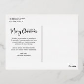 雪お洒落片メリークリスマスフォト 箔シーズンポストカード (裏面)